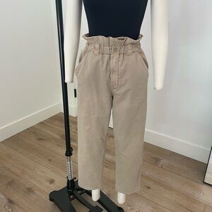 MOTHER Women’s paper bag waist Khaki pants